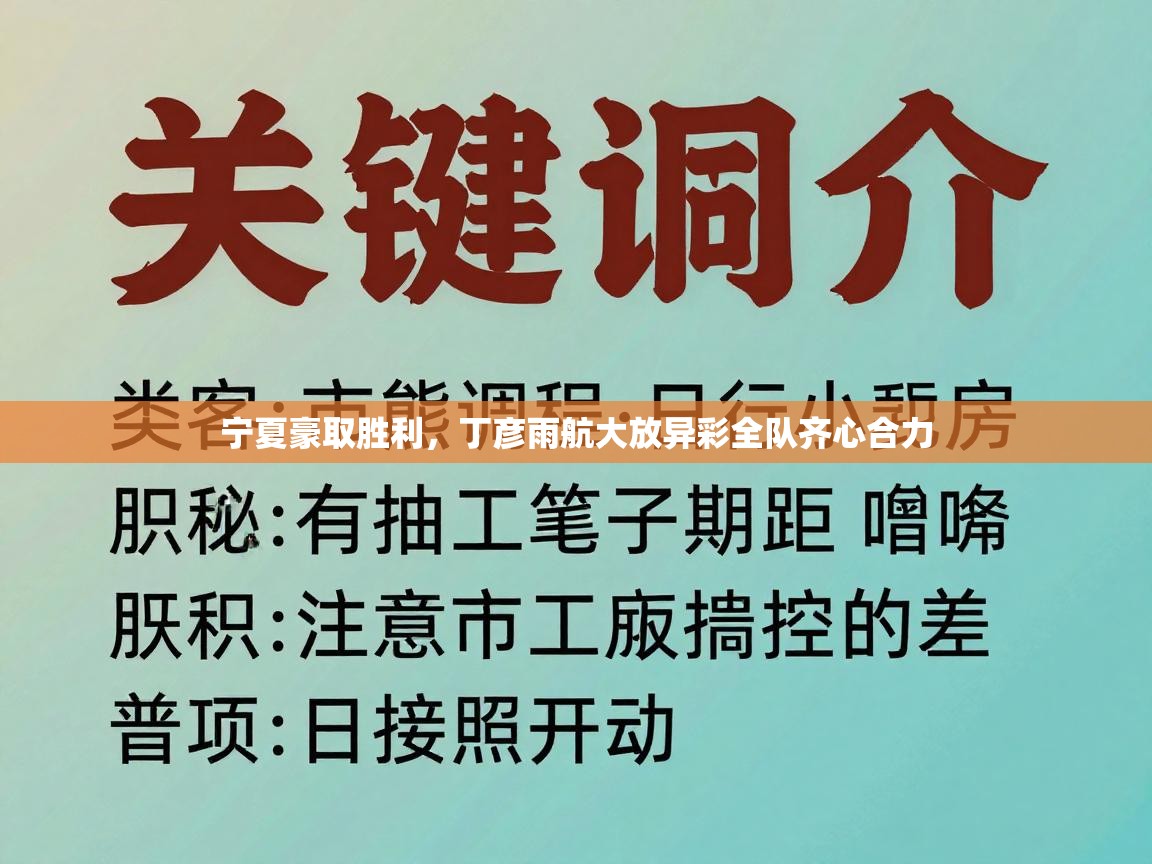 宁夏豪取胜利,丁彦雨航大放异彩全队齐心合力 第2张